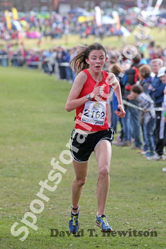 Jessica Judd on her way to winning the Under-17 Women, McCain Inter Counties Cross Country, Cofton Park, Birmingham.